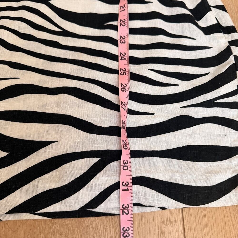 Zara black & white Zebra Print linen blend cutout spaghetti strap Mini Dress XS - Picture 9 of 16